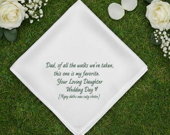 Personalized Wedding Handkerchief for Bride from Mom, Custom Bridal Keepsake, Silk Handkerchief Gift