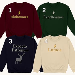 Embroidered Spell Sweatshirt - Magical Words Crewneck for Fantasy Book Lovers | Wizard Aesthetic Gift