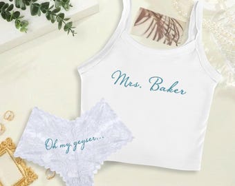 Personalized Bride Lingerie Set, Bride Underwear Set, Funny Wedding Gift, Gift Box for Bride, Oh My Geyser Underwear, Bridal Shower Gift Box