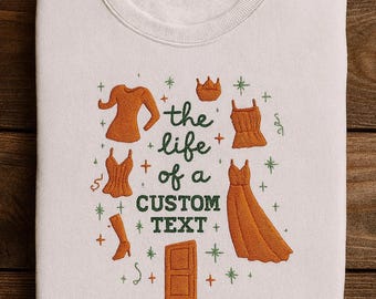 Custom Text Embroidered Sweatshirt: Personalized Cozy Crewneck