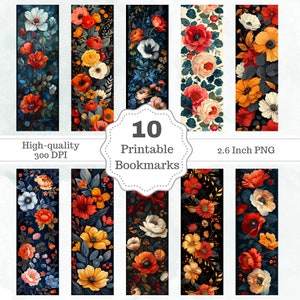 Floral Watercolor Bookmark, Cute Digital Bookmark, Digital Book Mark, Reading Accessories