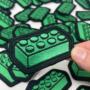Classic Brick, GREEN, Patch, Embroidery, Iron On, Morale, EDC