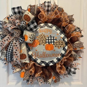 Happy Halloween deco mesh wreath