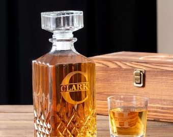 Regalos para padrinos de boda, juego de decantador de whisky personalizado, regalo para padrinos de boda, regalo para padrinos de boda, regalo para el padre de la novia, vaso de whisky personalizado, regalo para él