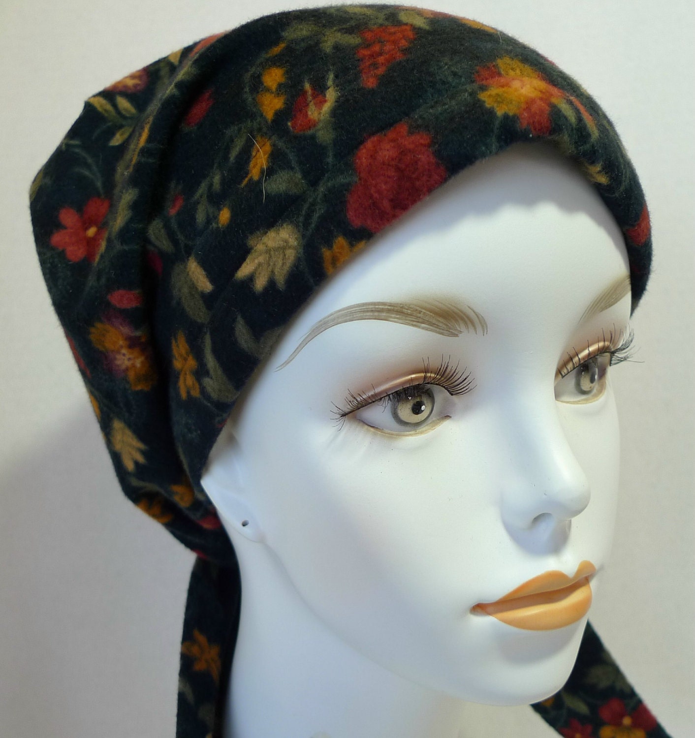 Womens Soft & Warm Floral Flannel Hair Loss Cancer Hat Chemo - Etsy