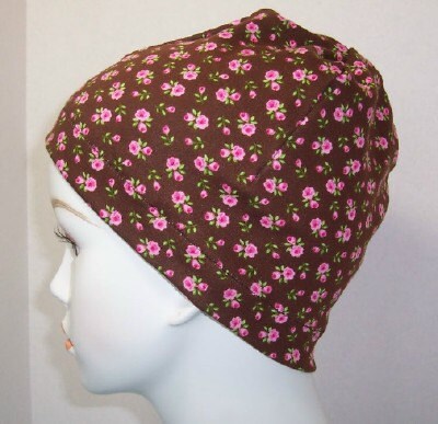 Brown Floral 100% Cotton Sleep Cap Cancer Chemo Scarf Liner | Etsy