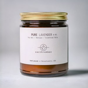 Pure Lavender Soy Candle | Soy & Beeswax Blend | Aromatherapy Candles | 100% Essential Oil Scented
