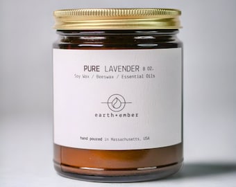 Pure Lavender Soy Candle | Soy & Beeswax Blend | Aromatherapy Candles | 100% Essential Oil Scented