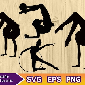 Turnen meisje PNG, Turnen bundel SVG, Turner SVG-bestanden snijden, Turnen silhouet Cricut, Sport atleet meisje