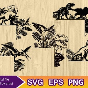 Dinosaur Door Corners svg, Door Corner svg,  home decoration svg, T-rex svg,  T-rex door corner, door corner laser cut, cricut file