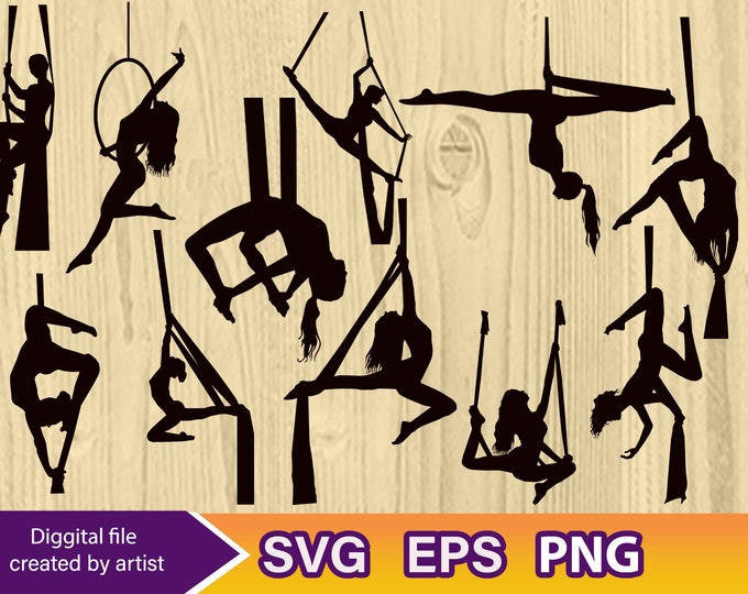 Aerialist SVG, Aerialist Bundle SVG, Acrobat SVG, Aerial Acrobat Svg ...