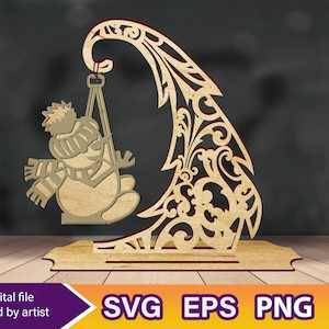 Presepe in formato SVG, Albero della Natività e Supporto Tagliati al Laser, Albero di Natale in formato SVG, File di Taglio SVG per Decorazioni Natalizie, Piano di Taglio Laser Glowforge