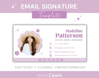 Email Signature Template, Canva Email Signature Design, Editable Email ...