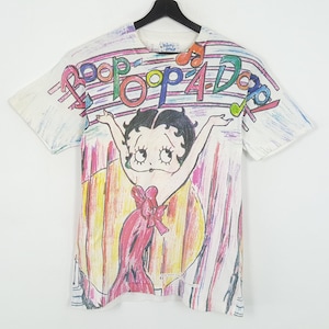 BETTY BOOP Personaggi dei cartoni animati americani Stampa completa T-shirt vintage anni '90