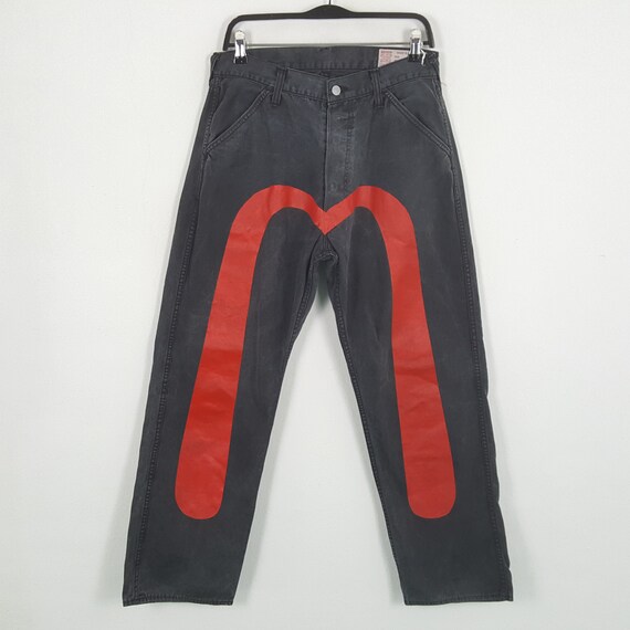 EVISU Japanese Brand Red Daicock All Black Custom Style Vintage 