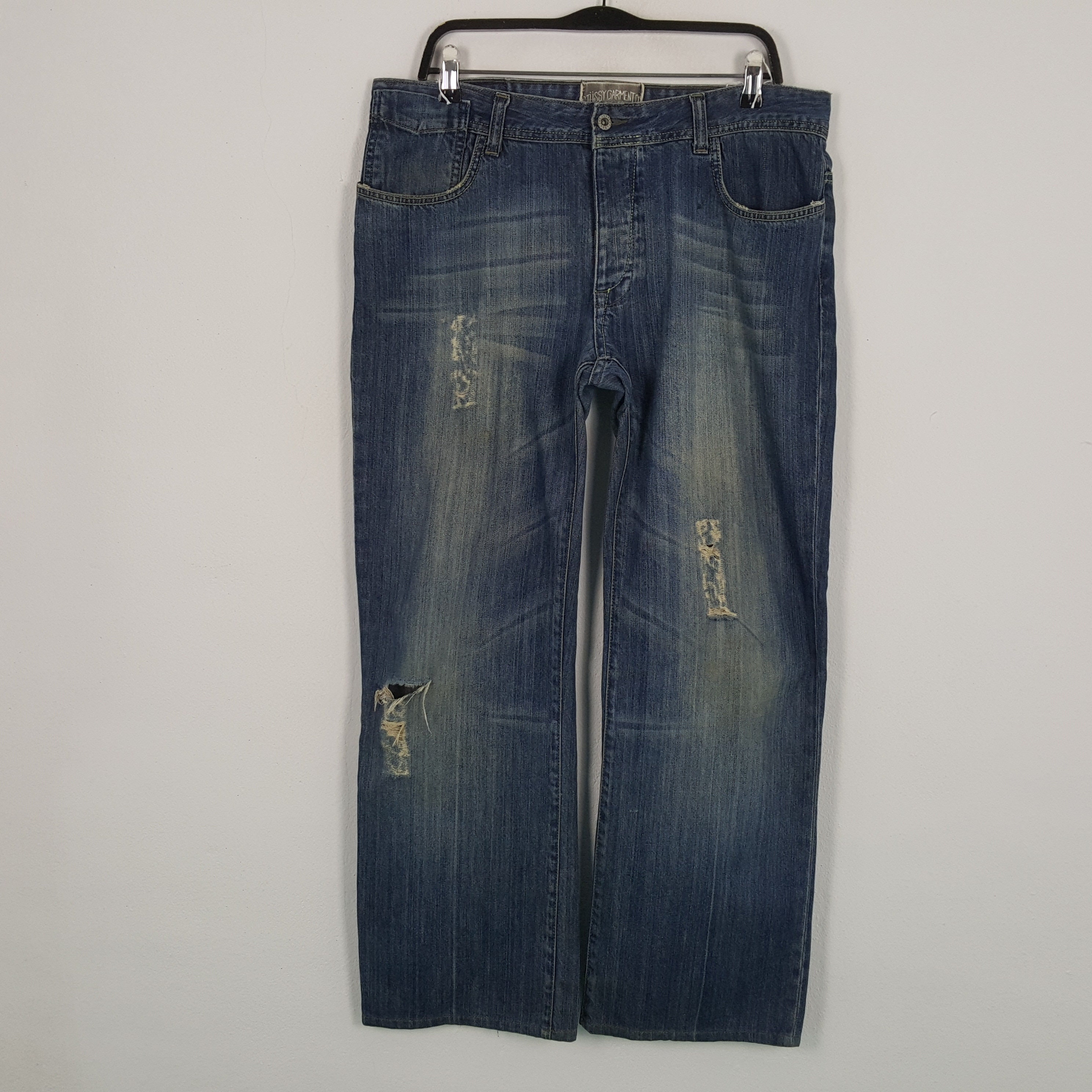 STUSSY Streetwear Skateboard Logo Custom Design Style Jeans