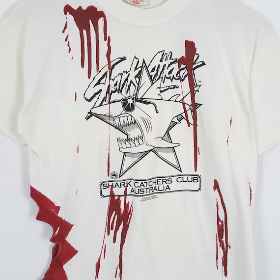 80sビンテージ Tシャツ Shark Catchers Club シャーク 鮫 Vtg Shark