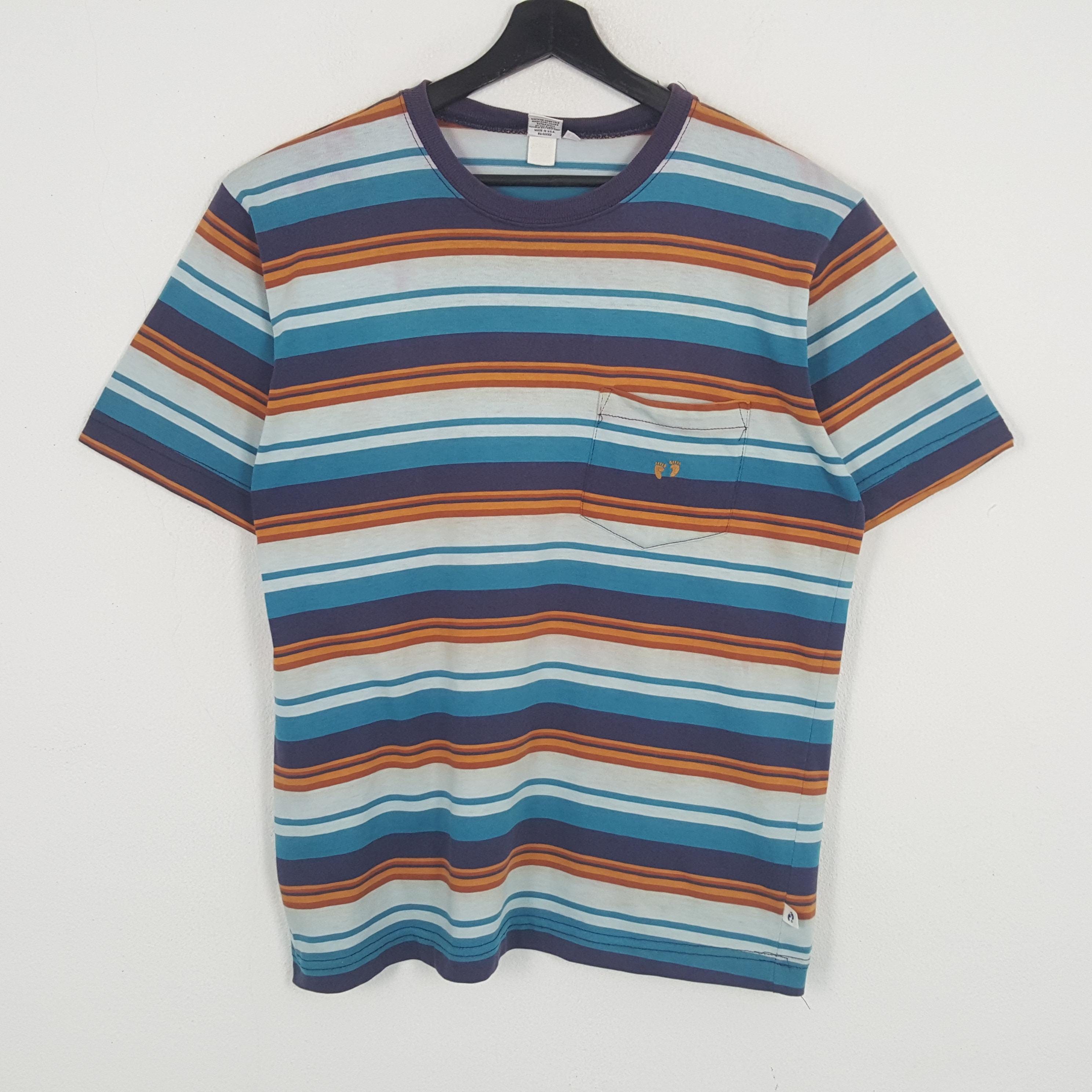 HANG TEN Surfing Style Streetwear Stripe Design Vintage T-shirts