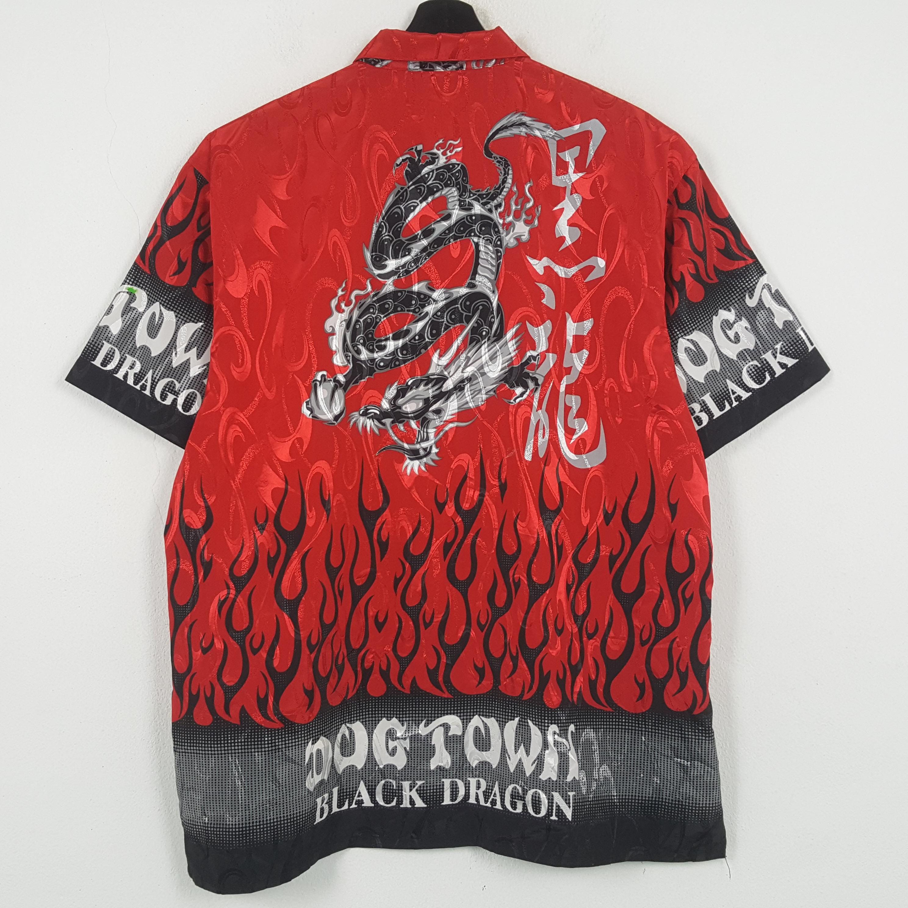 90s Dog Town BLACK DRAGON ベースボールシャツ Rare!!! Vintage DOGTOWN BLACK DRAGON Big Logo T-shirt Medium