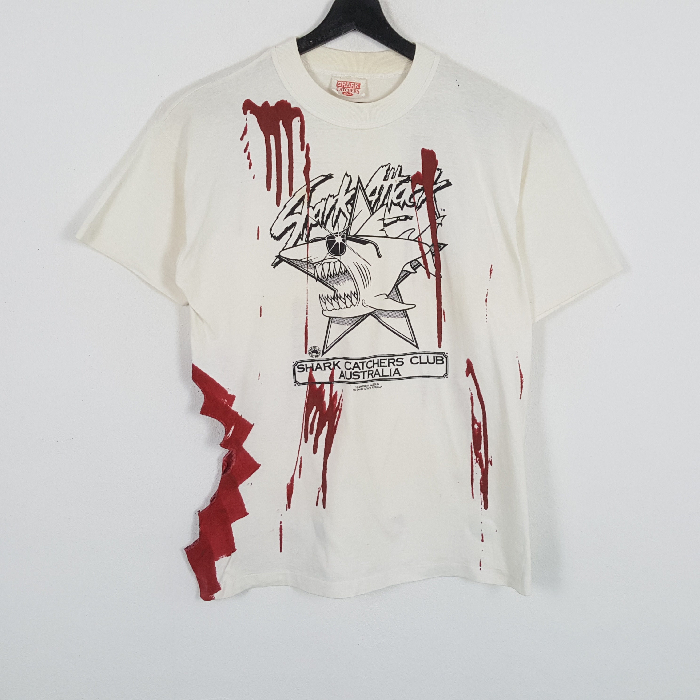 80sビンテージ Tシャツ Shark Catchers Club シャーク 鮫 SHARK CATHCHER CLUB American Movie Style T-shirts - Etsy