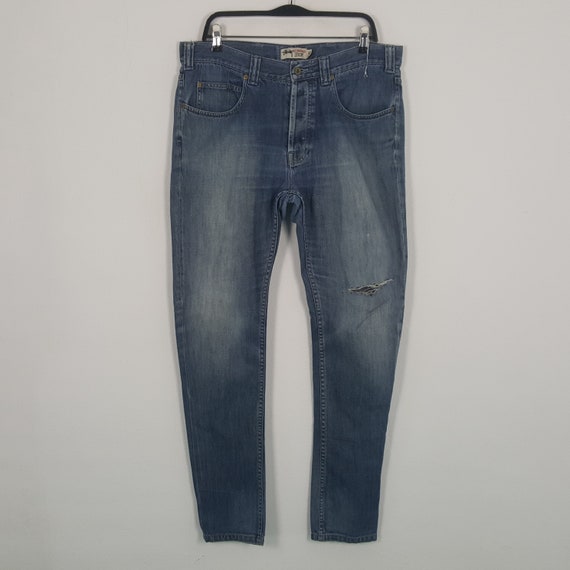 STUSSY Streetwear Skateboard Style Custom Logo Design Denim