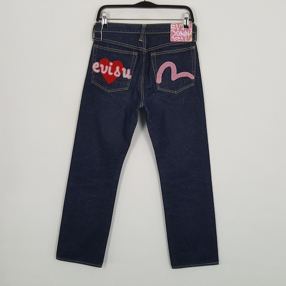 EVISU Japanese Brand Pink Daicock Custom Style Jeans - Etsy