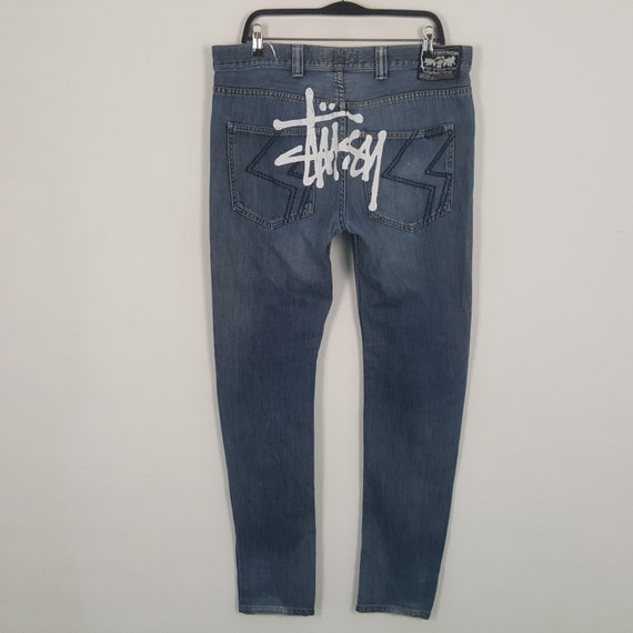 STUSSY Streetwear Skateboard Style Custom Logo Design Denim