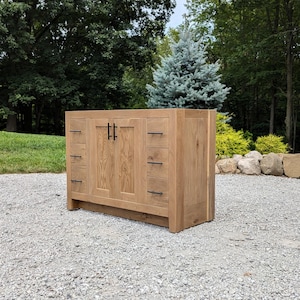 Handmade Bathroom Vanity (48&quot;) - White Oak (Paneled Doors)  #1250-P