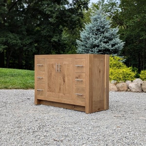 Handmade Bathroom Vanity (48&quot;) - White Oak (Vogue Doors)  #1250-V