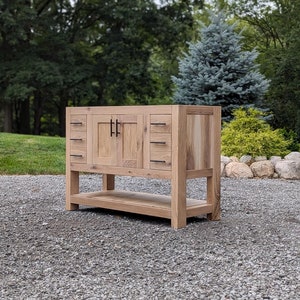 Handmade Bathroom Vanity (48&quot;) - White Oak (Paneled Doors)  #3356-P