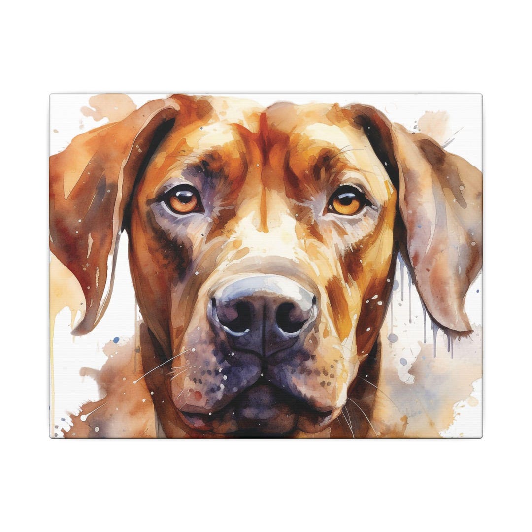 Watercolor Rhodesian Ridgeback Dog Matte Canvas, Pet Wall Art Canvas ...