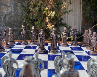 Crusaders vs Ottomans Themed Chess Set with Storage Drawer- Meaningful Gift for Him- Luxury Medieval Chess Set- Premium Gift for Anniversary