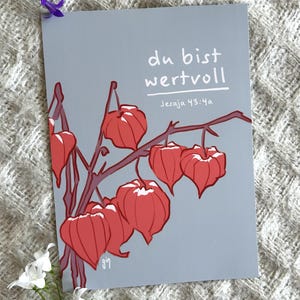 JW Card/Biglietto d'auguri prezioso/Carta regalo/Fiori lanterna/Rallegria