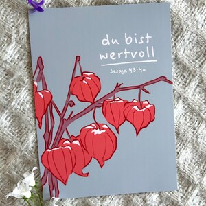 Cartão JW/Cartão de felicitações valioso/Cartão de presente/Flores de lanterna/Alegria
