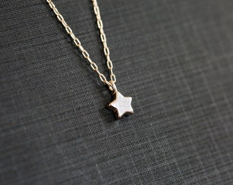 Tiny silver star necklace. Dainty layering jewelry. Sweet superstar necklace. Solid 925 sterling silver. Minimalist necklace for a superstar