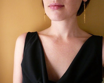 Cascading Long Gold Chain Earrings in Gold Filled