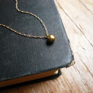 Tiny Gold Ball Necklace in Gold Filled and Brass Sweet Everyday Gold Necklace image 2