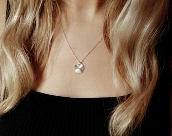 Sterling Silver Sunburst Coin Necklace, Radiant Charm