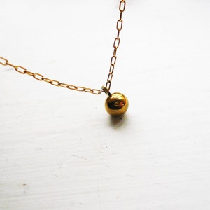 Tiny Gold Ball Necklace in Gold Filled and Brass Sweet Everyday Gold Necklace image 1