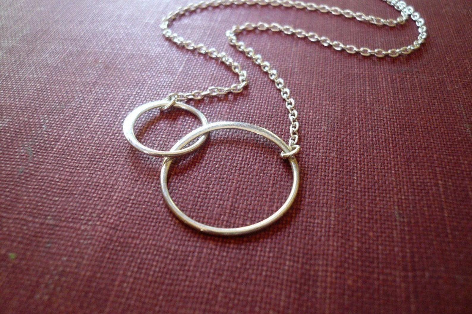 Entwined ring necklace Clearance