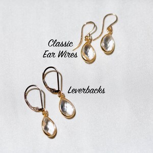 Gold Tag Earrings. Minimalist Gold Rectangle Earrings. Hammered 14K Gold Filled Drop Earrings. Handmade Earrings. Small Gold Bar Earrings. image 4