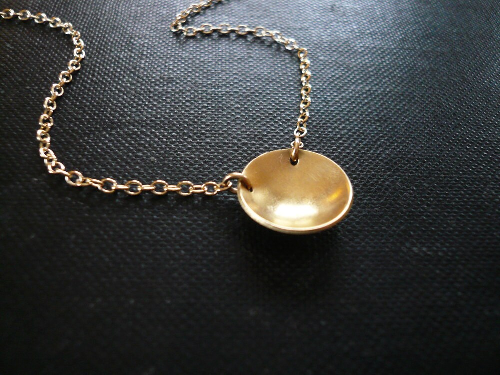 Reflecting Pool Necklace in Gold Filled Dainty Gold Circle Etsy