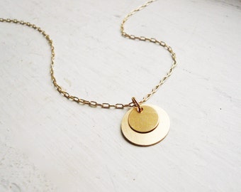 Tiny Gold Layered Dots Necklace in Gold Filled - Great Gift, Dainty Everyday Necklace