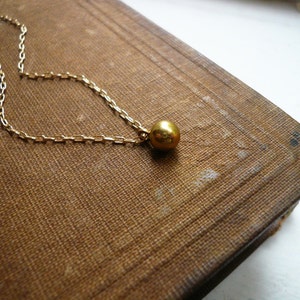 Tiny Gold Ball Necklace in Gold Filled and Brass Sweet Everyday Gold Necklace image 3