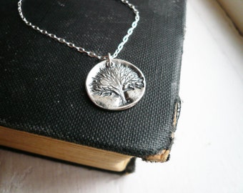 Rustic Tree of Life Necklace in Sterling Silver