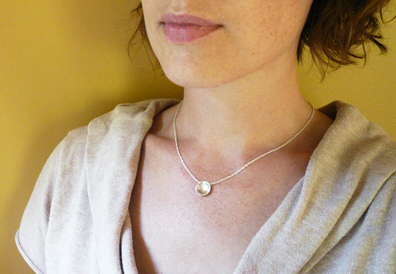 Reflecting Pool Necklace in Gold Filled Dainty Gold Circle Etsy