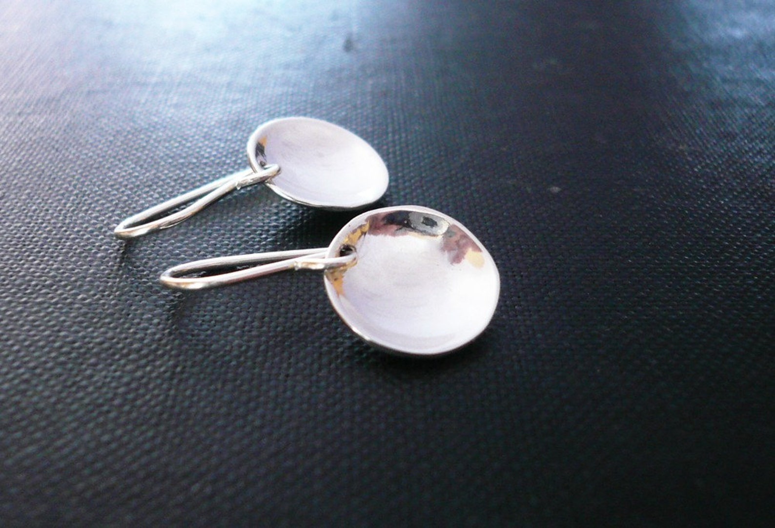Reflecting Pool Earrings in Sterling Silver Simple Dainty Etsy