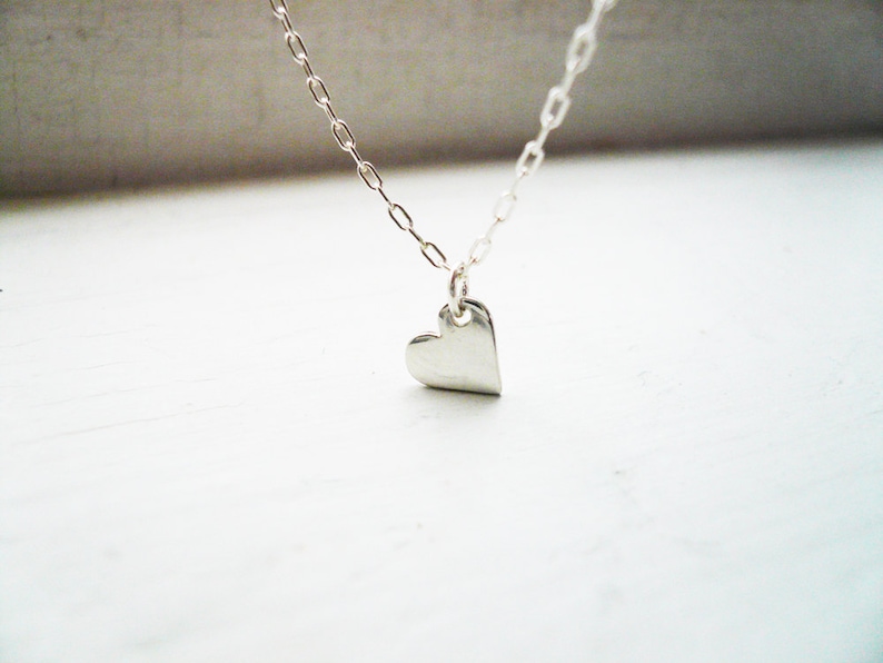 Little Silver Sweet Heart Necklace in Sterling Silver Great - Etsy