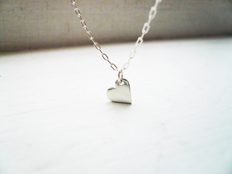 Little Silver Sweet Heart Necklace in Sterling Silver Great Etsy