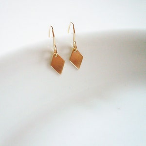Tiny Gold Diamond Earrings in Gold Filled - Simple Small Everyday Gold Earrings